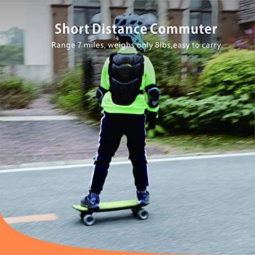  SKATEBOLT Brisk 24 Inch Electric Skateboard for Kids and Teens, Top Speed 11 MPH, Max Range 7 Miles, A.I Gravity Sensor Control, Self Balancing Mini Electric Cruiser Skateboard