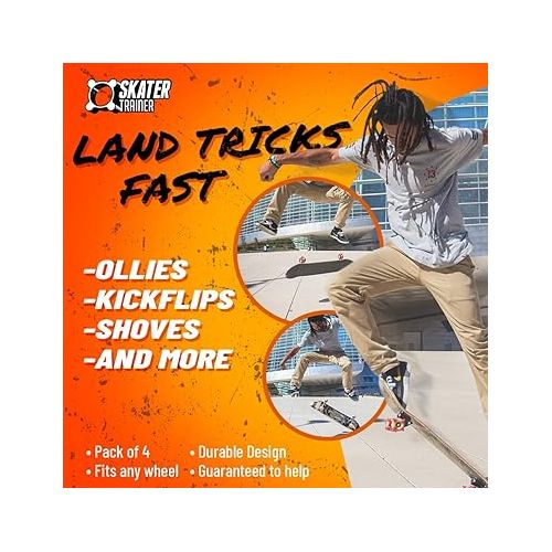  SkaterTrainers- Skateboard Tricks Fast No Experience Needed- Fun, Safe, and Easy- Ollies, Kickflips and More- All Ages- Accessories Make Great Stocking Stuffers Gifts for Teen Boys and Girls