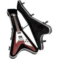 SKB Cases Flying V Type Guitar Hardshell Case with Molded EPS Foam Interior, TSA Latch, and Over-Molded Handle and Accessory Compartment