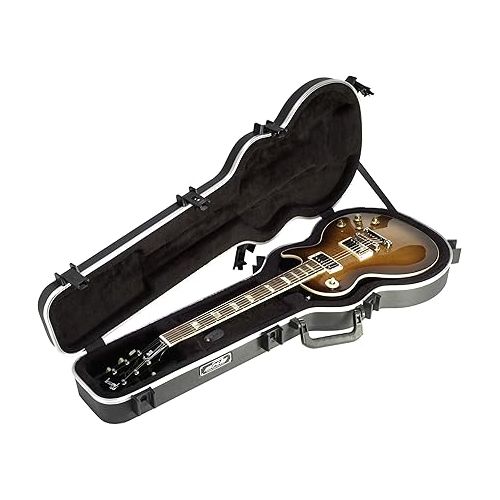  SKB Cases Les Paul Guitar Hardshell Case with Arch Top Design, TSA Latch, Over-Molded Handle, EPS Foam Interior, and Accessories Compartment