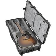 SKB Cases iSeries Waterproof Injection Molded Acoustic Guitar Case with TSA Latches and Wheels (Tan)