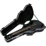 SKB Cases Thin-Line Acoustic-Electric or Classic Deluxe Guitar Hardshell Case with Full-Length Neck Support, TSA Latch, Over-Molded Handle, and Accessories Compartment