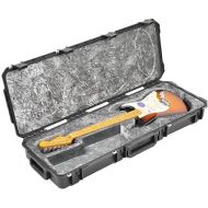SKB iSeries Waterproof Strat and Tele Guitar Injection Molded Mil-Standard Waterproof Flight Case with Quiet-Glide Wheels
