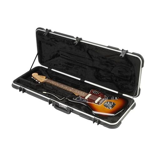  SKB Cases Molded Hardshell Case with Plush Foam Interior, TSA Latch, and Over-Molded Handle for Fender Jaguar or Fender Jazzmaster Guitar