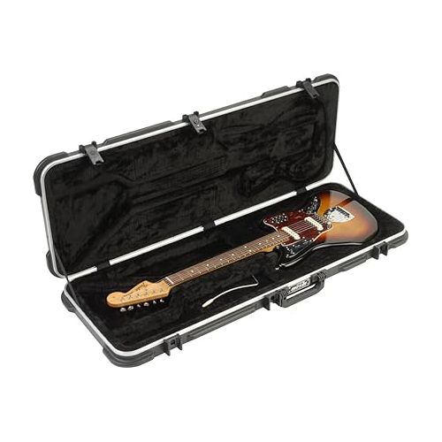  SKB Cases Molded Hardshell Case with Plush Foam Interior, TSA Latch, and Over-Molded Handle for Fender Jaguar or Fender Jazzmaster Guitar