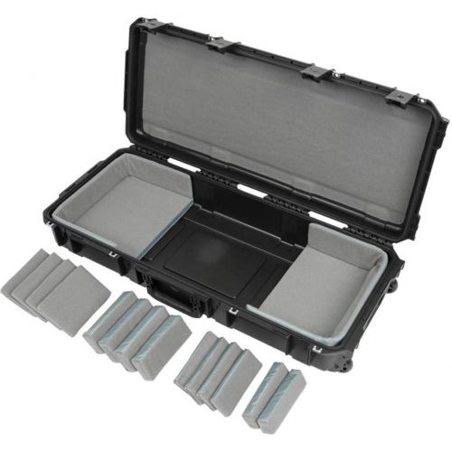  SKB Cases 3i-3614-TKBD iSeries 49-Note Keyboard Case, Waterproof Injection Molded Shell, 14 Total Hook-and-loop Pads in 4 Different Sizes, Pull Handle and Wheels for Easy Towing