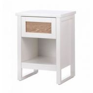 SKB family SKB Family Perfect Table Side White Drawer Wood Shelf Furniture Stand