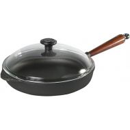 SKEPPSHULT Frying Pan with Wooden Handle and Glass Lid 28 Cm Black