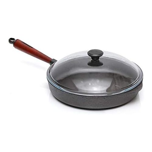  SKEPPSHULT Frying Pan with Wooden Handle and Glass Lid 28 Cm Black