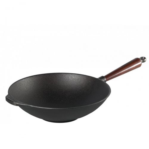  SKEPPSHULT Wok Gusseisen Pfanne 30 cm Holzgriff Skeppshult