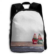 SKERS Cute Christmas Two Elf On The Shelf Figurines 3D Children Multi-function Mini Bag Pocket Zipper Casual Outdoor Travel Book Middle School Backpack