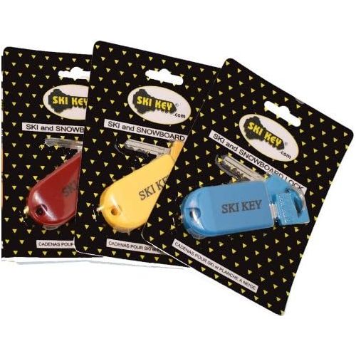  Ski KEY Ski & Snowboard Lock - Family 3 Pack (Keyed Alike) (Assorted)