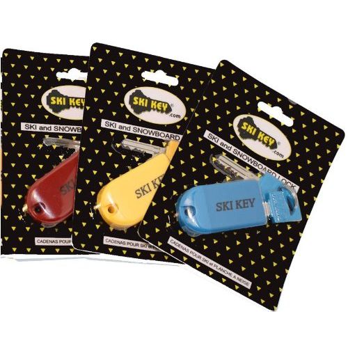  Ski KEY Ski & Snowboard Lock - Family 3 Pack (Keyed Alike) (Assorted)