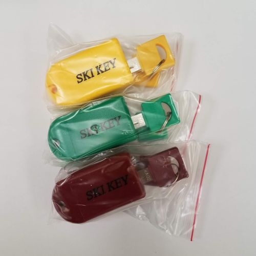  Ski KEY Ski & Snowboard Lock - Family 3 Pack (Keyed Alike) (Assorted)