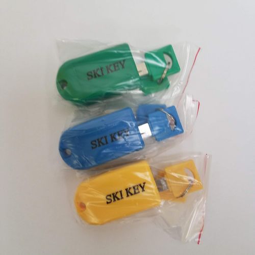  Ski KEY Ski & Snowboard Lock - Family 3 Pack (Keyed Alike) (Assorted)