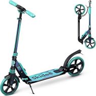 Skidee Scooter for Adults and Teens - Adjustable Height, Kids Scooter, Folding Scooter, Large Sturdy Wheels for Smooth Ride, Lightweight, Durable, Anti-Shock Suspension, Outdoor Toys, up to 220 lbs