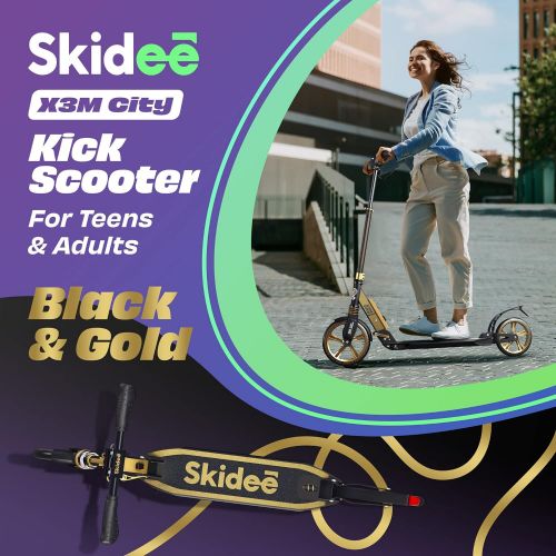  [아마존베스트]SKIDEE Scooters for Kids 8 years and Up - Foldable Scooter with 8-Inch Wheels and Anti-Shock Suspension - 4 Adjustment Levels for Expanding the Handlebar Up To 41 Inches High - 220