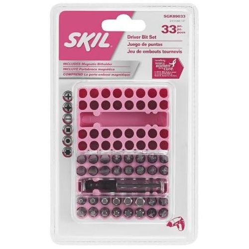  Skil SGK89033 33-Piece Pink Screwdriving Bit Set with Storage Case