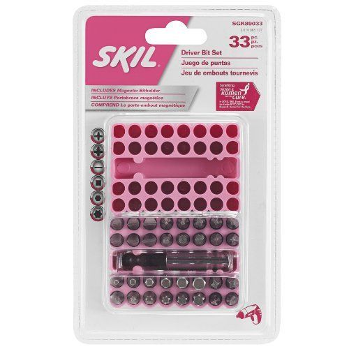  Skil SGK89033 33-Piece Pink Screwdriving Bit Set with Storage Case