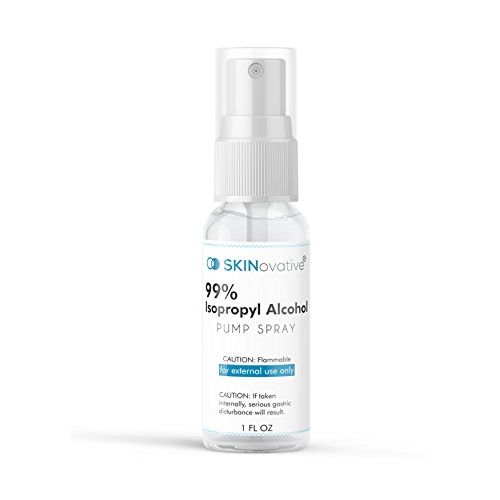  SKINovative 99% Isopropyl Alcohol Spray 1 Oz Derma Roller Sterilizer - Microneedling Cleaning and Sterilizing Solution - Kills Bacteria on Contact - Safer Micro Needling