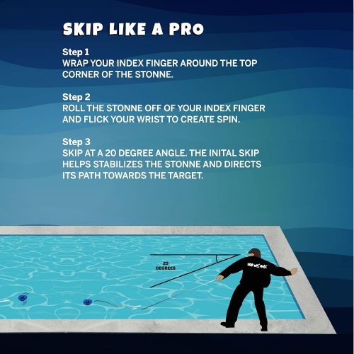  SKIP NN HOLE Pool Game Skipping Stone Swimming Pool Cornhole Game For Pool or Lake Skipping Stone Pool Cornhole Game with Floating Targets Perfect Pool Toys For Kids Ages 8-12 And