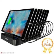 SKIVA [2-Pack] Skiva StandCharger 7-Port 84-Watts AC/Wall Charging Station with 2.4 Amps Smart USB Ports for iPad, iPhone, Samsung Galaxy, Smart Phones, Tablets & more (Cables Sold Separ