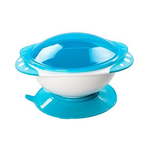  SKK BABY SKK Baby Divided Suction Bowl With Lids Stay Put and Non Spill For Infant Toddler Kids Blue