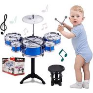 [아마존베스트]SKLOER Kids Drum Set Toddler Instrument Set Educational Percussion Stimulating Children’s Creativity Drum Set for Kids Ages 3-5 Boys and Girls Ideal Gift Blue