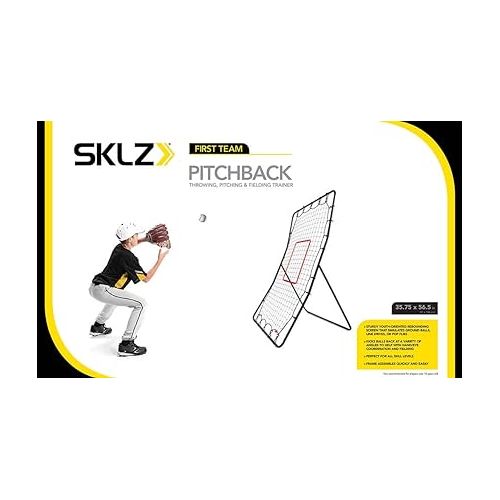 스킬즈 SKLZ PitchBack Baseball and Softball Pitching Net and Rebounder, Black/Red, 2' 9