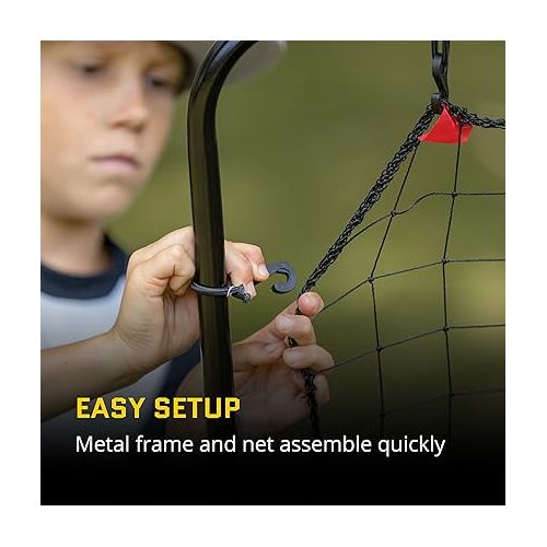 스킬즈 SKLZ PitchBack Baseball and Softball Pitching Net and Rebounder, Black/Red, 2' 9