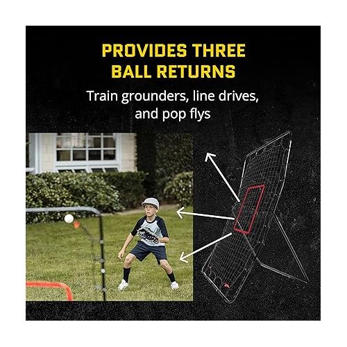 스킬즈 SKLZ PitchBack Baseball and Softball Pitching Net and Rebounder, Black/Red, 2' 9