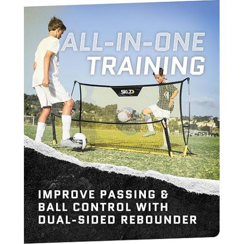 스킬즈 SKLZ Quickster Soccer Trainer Portable Soccer Rebounder Net for Volley, Passing, and Solo Training