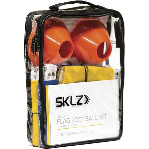 스킬즈 SKLZ 10 Man Flag Football + End Zone Pylons, Complete Indoor & Outdoor Training Set