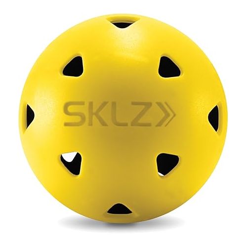 스킬즈 SKLZ Limited-Flight Practice Impact Golf Balls, 12 Pack,Yellow