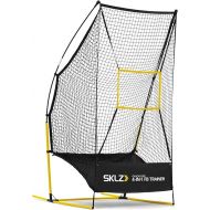 SKLZ Quickster 4-in-1 Multi-Skill Football Net for Pass, Punt, Kick and Snap Training,Black/yellow