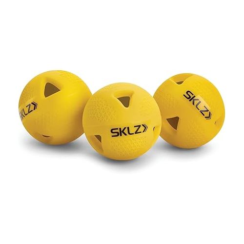 스킬즈 SKLZ Batting Training Kit: Includes 12oz Hitters Handle Weighted Swing Knob + 6-Pack Premium Limited Flight Impact Baseballs - Ideal for Tee Work, Soft Toss, and Batting Practice - Adult and Youth