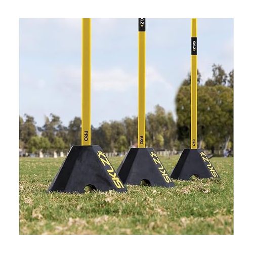 스킬즈 SKLZ Pro Training Telescoping Agility Poles for Soccer Drills and Training (Set of 8),Yellow