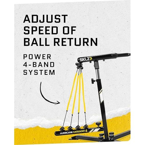 스킬즈 SKLZ Hurricane Premium Portable Batting Practice/Hitting Swing Trainer System for Baseball and Softball, All Ages Training