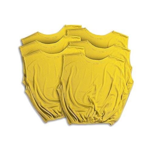 스킬즈 SKLZ Sports Mesh Practice Jersey, 6 Pack, Adult, Yellow , red