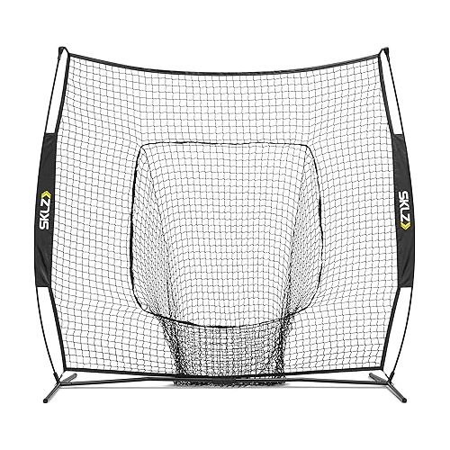 스킬즈 SKLZ Portable Baseball and Softball Hitting Net with Vault, Black, 7 x 7 feet