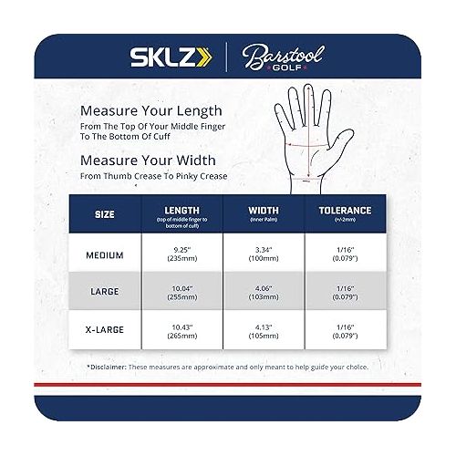 스킬즈 SKLZ Barstool Men's Smart Glove Left Hand Golf Glove