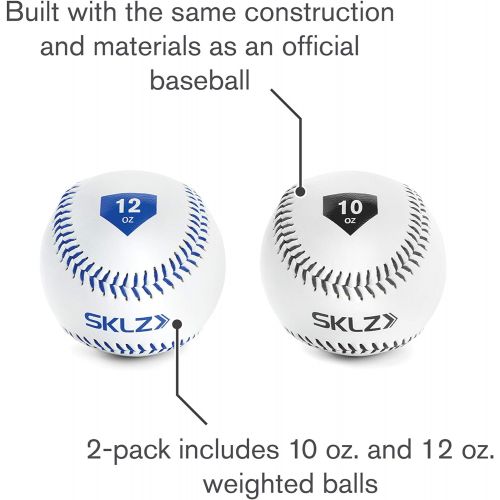 스킬즈 SKLZ Weighted Throwing Baseballs, 2-Pack (10 Ounce and 12 Ounce)