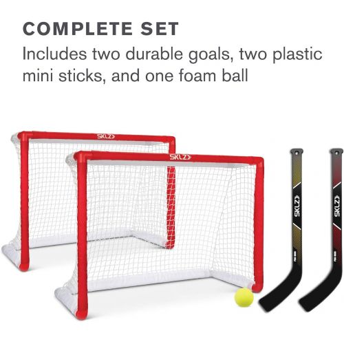 스킬즈 SKLZ Pro Mini Indoor Miniature Hockey Set, includes 2 Goals, 2 Sticks, and 1 Foam Ball