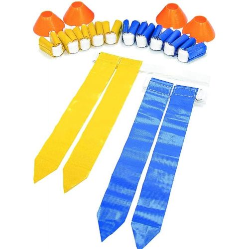 스킬즈 SKLZ Flag Football 10-Player Deluxe Set with Flags, Belts, and Cones, Multi, One Size