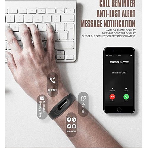  SKMEI Women Men Wristband Blood Pressure Heart Rate Monitor Smart Bracelet Call Reminder Touch Screen Digital Wristwatches B15P (Black)