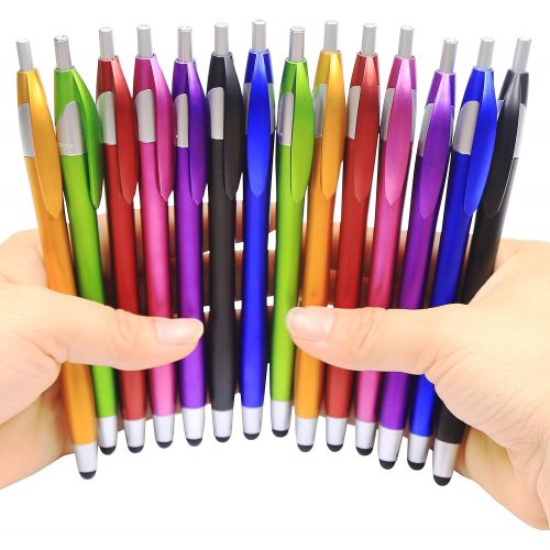  [아마존베스트]Electronic Screen Touch Stylus, Skoloo 14 Pack 2 in 1 Slim Long Click Ink Stylus Ballpoint Pen for Universal Android Touch Screen Tablet Smartphone, Google Nexus, Samsung Galaxy, H