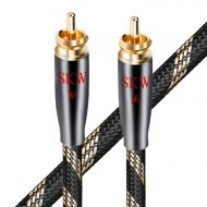 SKW Subwoofer Cable RCA to RCA Multiple Shield with Single Crystal Copper for HiFi Systems(3.2ft/1M,Black)