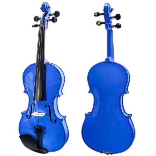  SKY Full Size VN202 Solidwood Blue Violin Beautiful Purfling with Brazilwood Bow and Lightweight Case