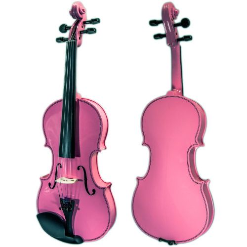  SKY Full Size VN202 Solidwood Pink Violin Beautiful Purfling with Brazilwood Bow and Lightweight Case