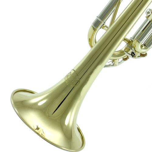  SKY Sky Gold Lacquer Brass Bb Trumpet with Case, Cloth, Gloves and Valve Oil Complete Kit